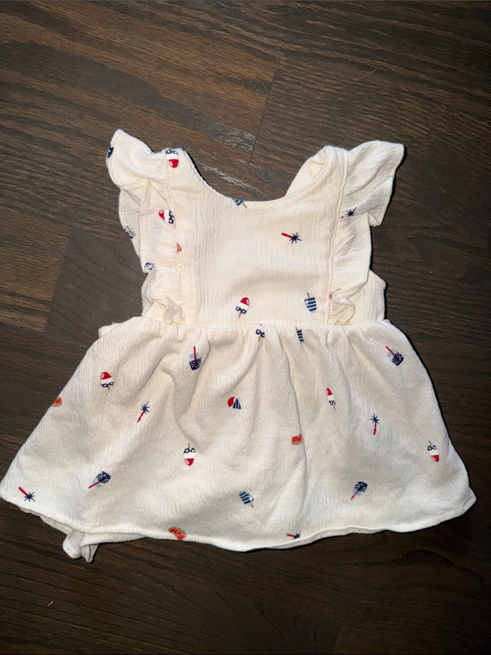 Carter’s 12M Patriotic Red White Blue Ruffle Dress Bloomers Set - Picture 2 of 6